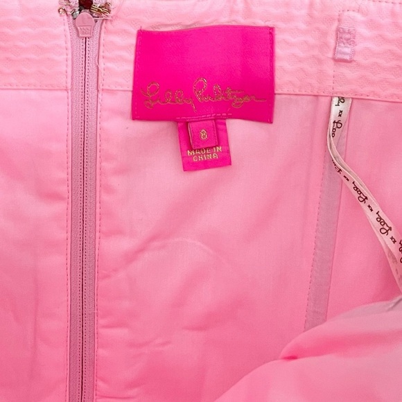 Lilly Pulitzer Kade Strapless Embroidered Mini Dress Pink/Gold (No Straps) - Picture 3 of 6